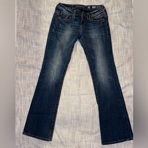 Miss Me Dark Blue Bootcut with Embellished Pocket Jeans